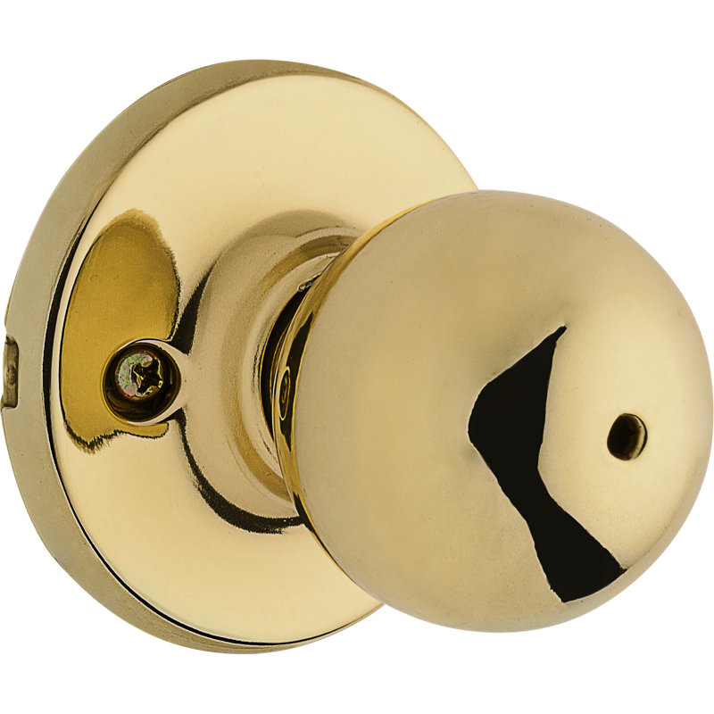 Bouton de porte d’intimité avec rosette rond Yukon, Laiton