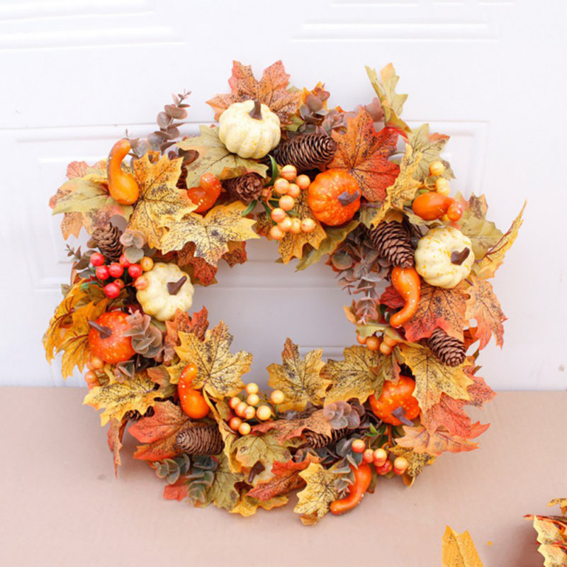 Faux Mixed Assortment Plastic 50cm Wreath