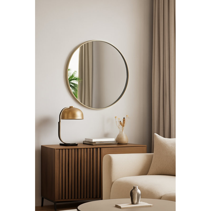 Alexei Flat Mirror, Antique Champagne Silver, 50.50cm H x 50.50cm W x 4cm D