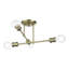 Grand luminaire semi-encastré 4 lumières en laiton antique