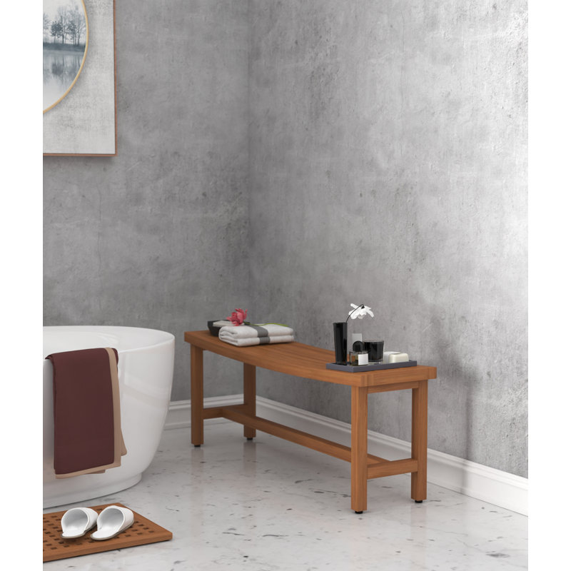 Sumba Teak Shower Bench, Teak Oil, 18" H x 48" W x 12" D
