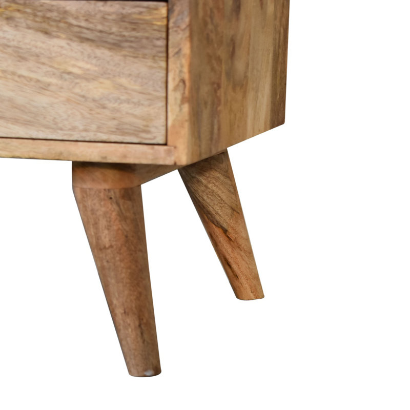 Datura 45cm W Solid Wood Bedside Table, Oak