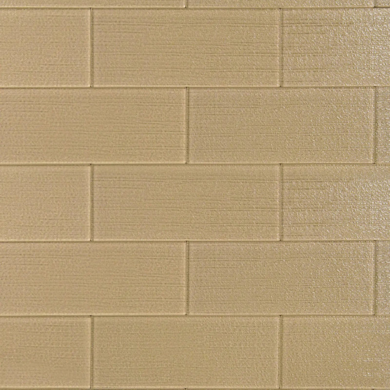 Carreaux de mur en verre beige lin 4 po X 12 po (0,33 pi2 / pièce), Beige