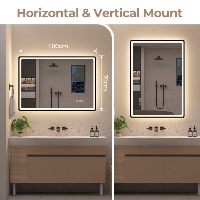 Aluminum Rectangle Mirror, 100cm H x 70 cm W