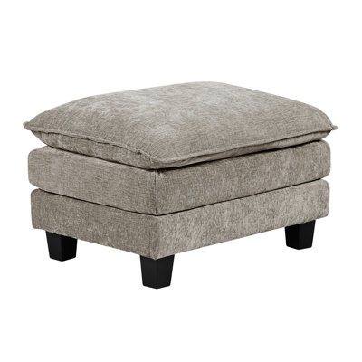Rectangle contemporain en chenille foncée, structure en contreplaqué, ressorts en mousse haute densité au-dessus des poches, largeur de 34 po, profondeur de 26 po, hauteur de 20,5 po, pour un espace de vie avec allure et fonctionnalité modernes, chenille