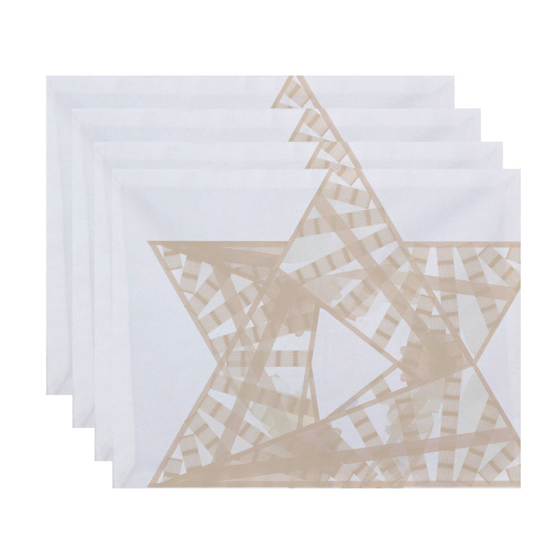 Ensemble de napperons 4 pièces Star, Crème