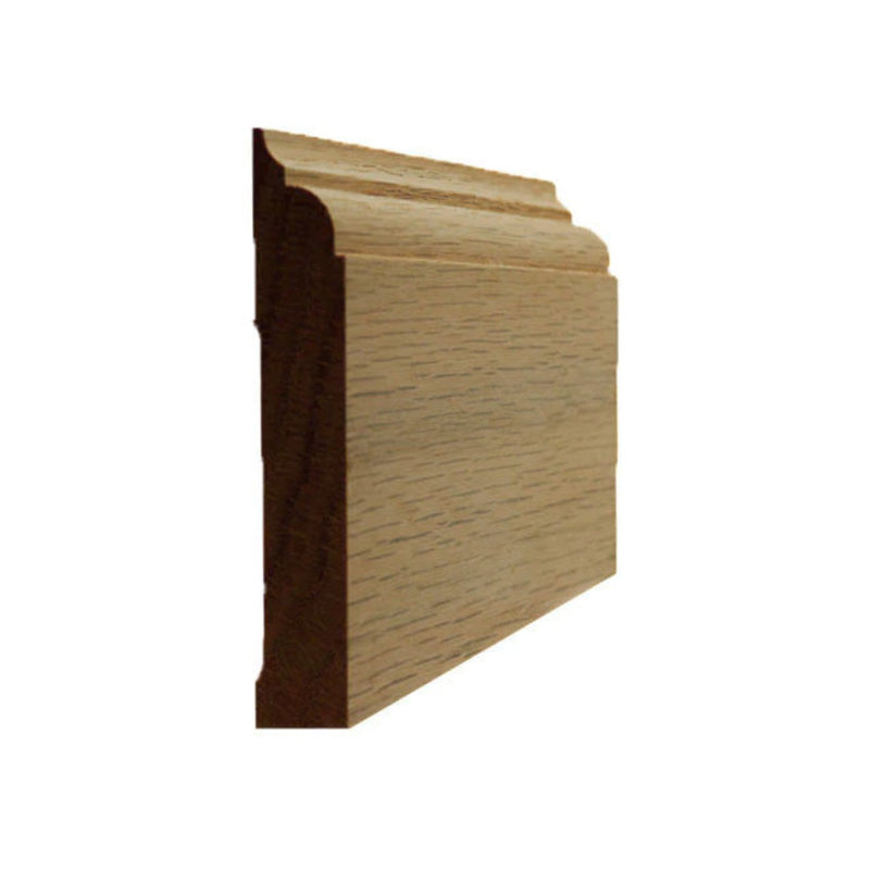 Plinthe de 3 1/2 po x 11/16 po Nose & Cove EWBB22. Sans finition, Chêne rouge