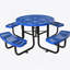 Table de pique-nique ronde en acier 46 po avec mât de parasol-555707304