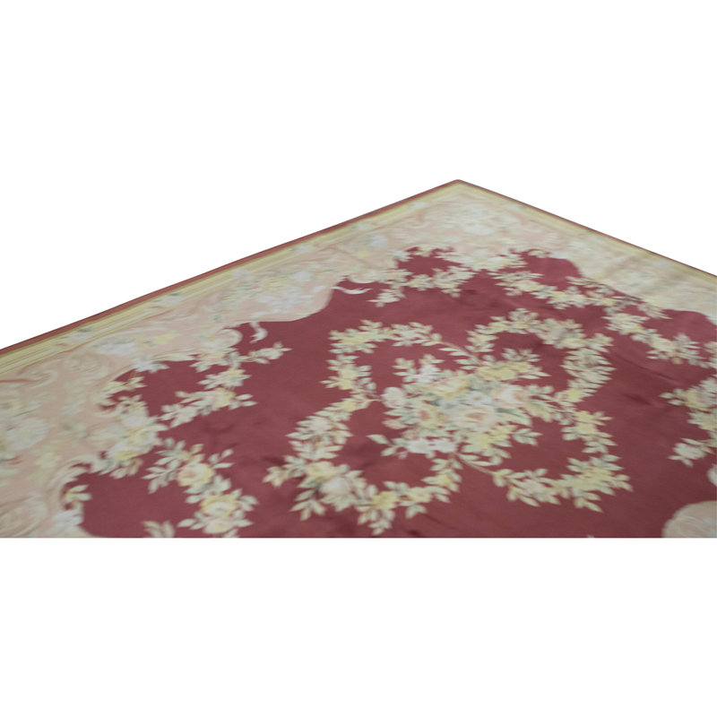 Hand Knotted Wool Area Rug in Red