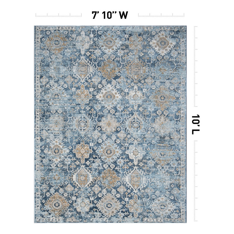 Rectangle Monka Area Rug with Non-Slip Backing, Rectangle 7 pi 10 po x 10 pi 3 po