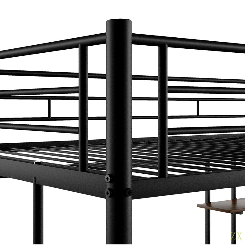 Lit mezzanine avec bureau et tablette