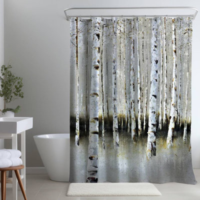 Shower Curtain LA10 – Polyester Shower Curtain, Dye Sublimation Print, 71" W × 74" L