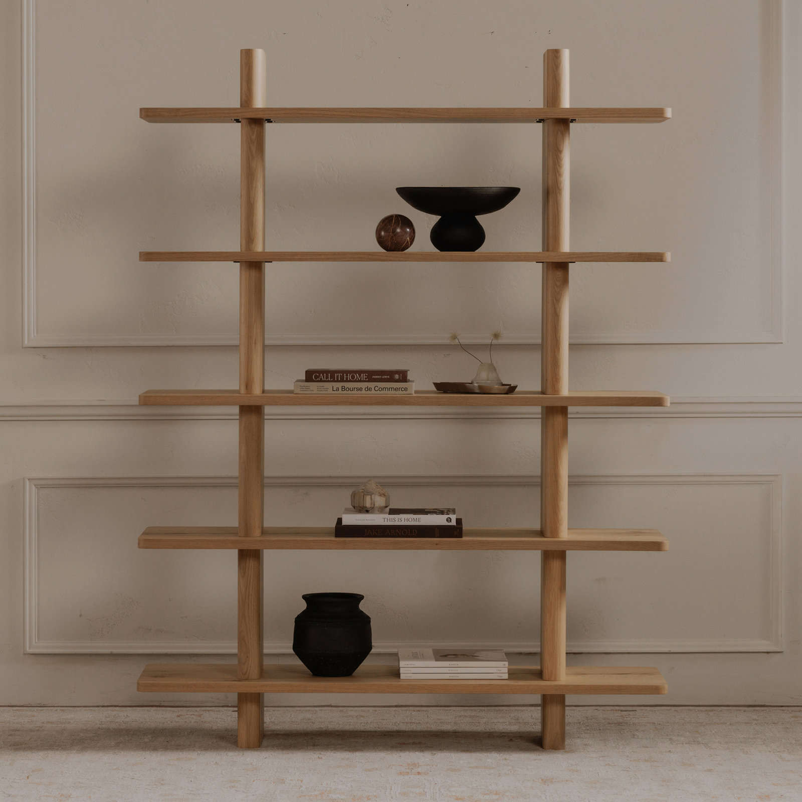 Andre 53" Oak Bookcase, Rustic Oak