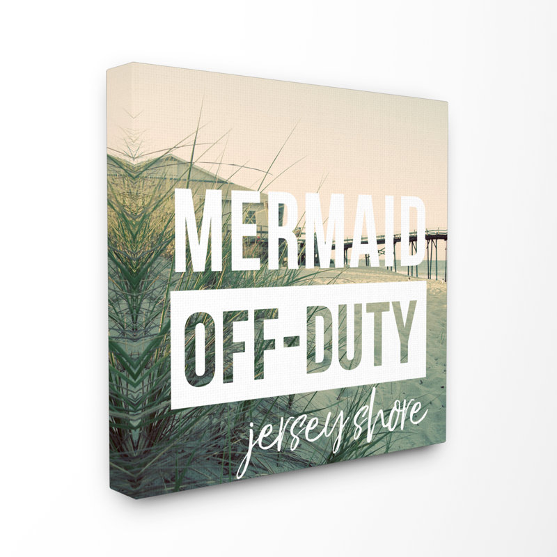 «Mermaid Off Duty Jersey Shore» par Alicia Ludwig - impression d'art textuel, H 17 po x l 17 po x P 1,5 po, Toile tendue