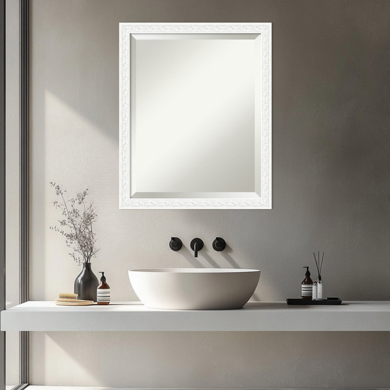 Miroir mural de salle de bain Bethany, 22 po x 18 po, Blanc