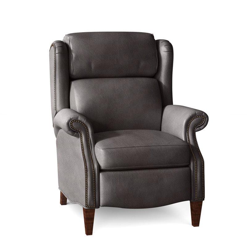 Miller Recliner, Natural, Mahogany, Anilina Cacao Genuine Leather