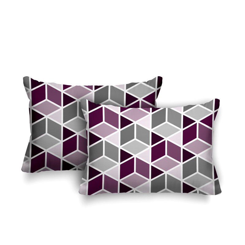 Coussin cubique intérieur / extérieur Cubana, Mauve