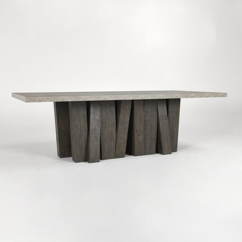 Simone 94" Reclaimed Pine Wood Dining Table In Antique