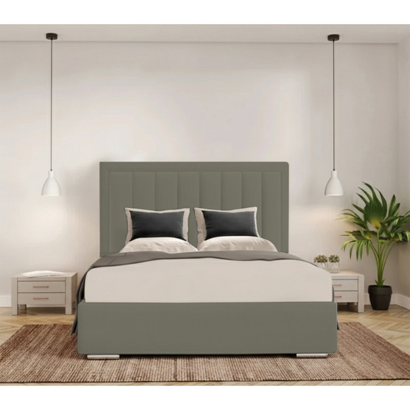 Cenka Upholstered Bed, Single (3'), Asphalt