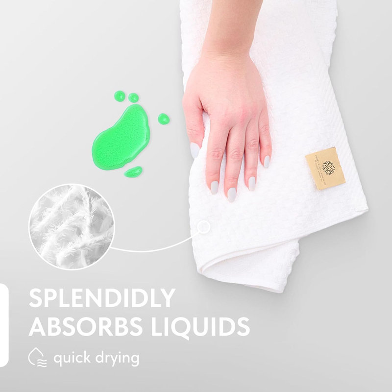 Serviettes de cuisine super absorbantes, paquet de 12 - serviettes de cuisine 100% coton de qualité supérieure, serviettes de vaisselle blanches épaisses de 450 g / m² lavables à la machine pour le séchage, le nettoyage, le tissage ratiné et une qu