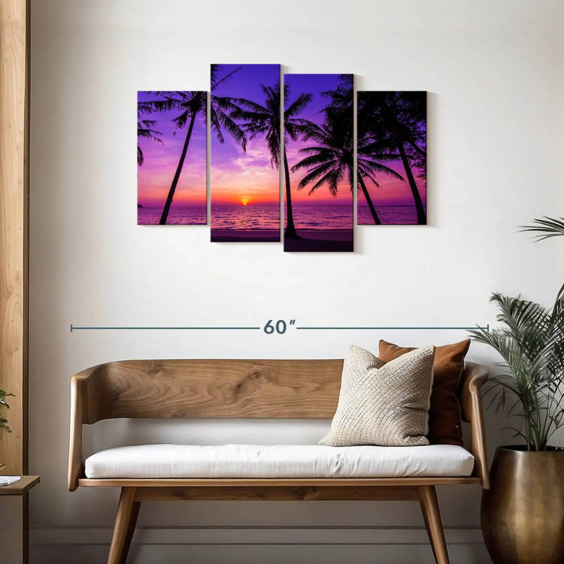 Gillard, mauve, rose, coucher de soleil, H 27 po x l 43 po