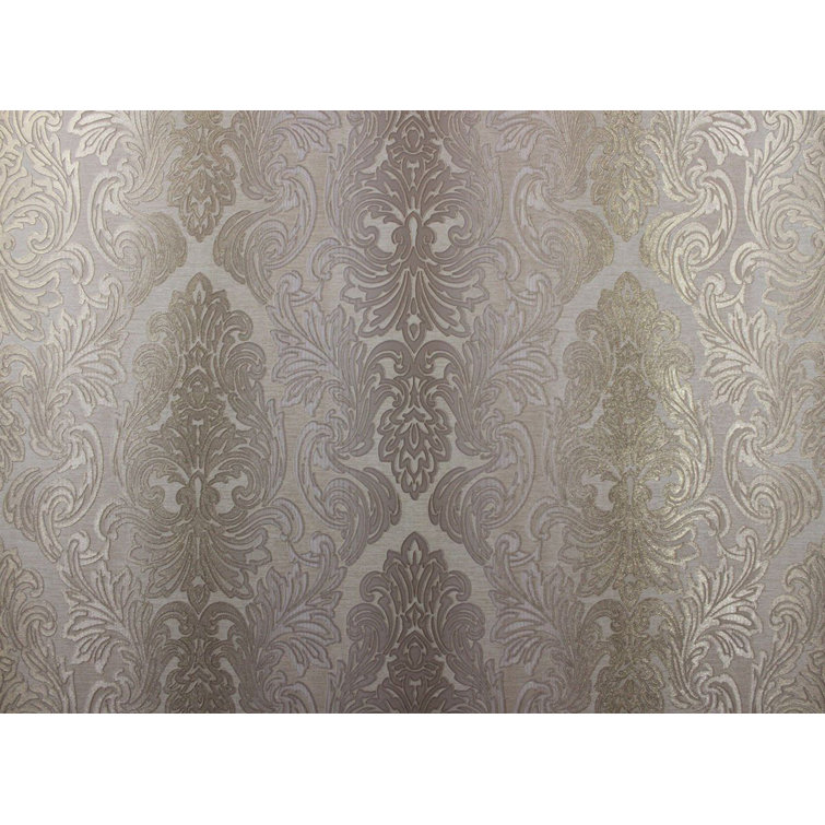 Alverson Victorian Vinyl Non-Woven 33' L x 42 W 3D Embossed Wallpaper Roll House of Hampton Color: Mocha