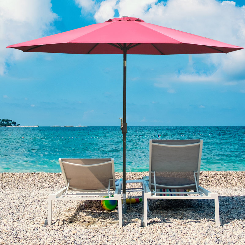Midwest 295cm Tilt Market Parasol, Wine Red