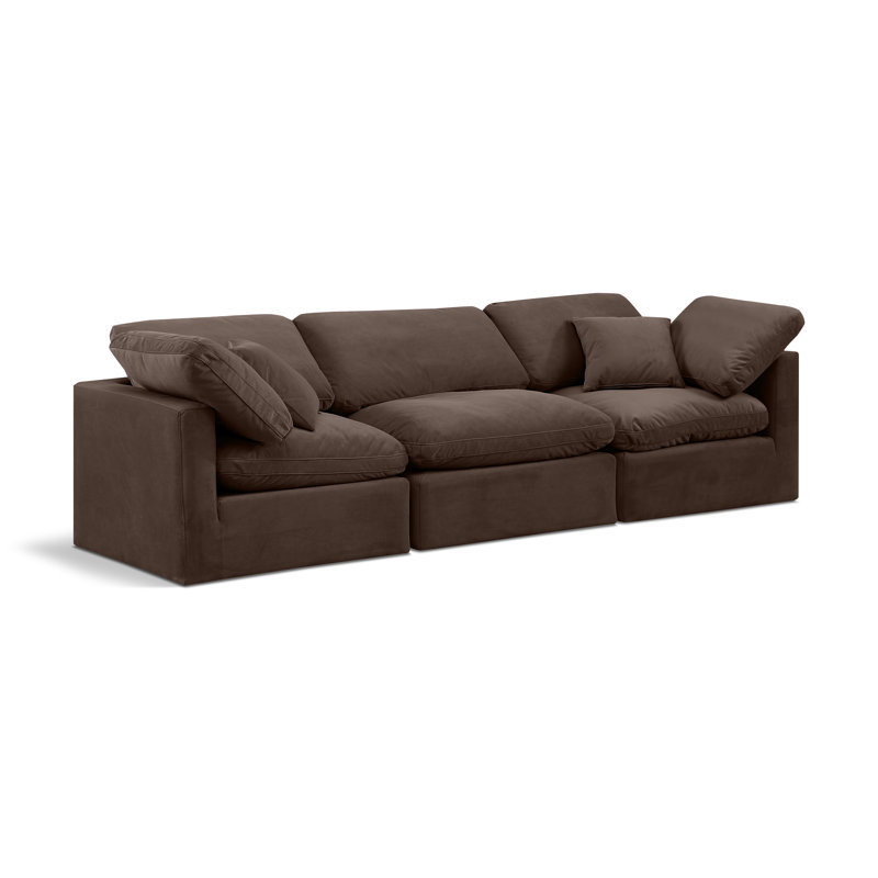 Canapé rembourré 105 po Itala, Velours brun