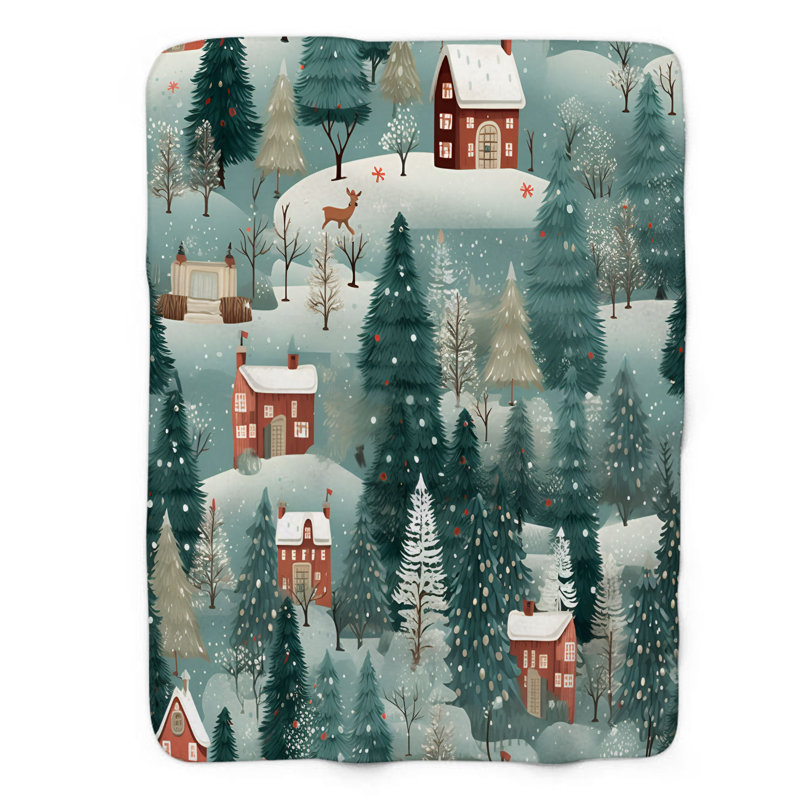 Christmas Town - 1 Piece Premium Sherpa Blanket WB_FL_100624_0190, 50" W x 60" L