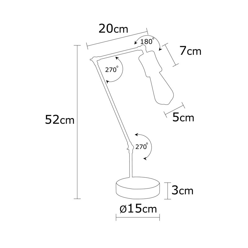 Lampe de bureau brune 20,47 po Henninger