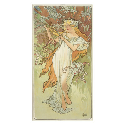 «The Seasons: Spring (1896)» par Alphonse Mucha - Estampe numérique