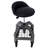 Marcille Backed Adjustable Height Ergonomic Industrial Stool with Footring and Wheels