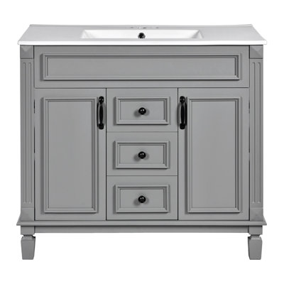 Meuble-lavabo 36 po avec lavabo supérieur et armoire à miroir