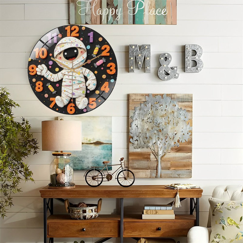 Horloge murale 12 po Mummy