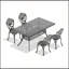 Ensemble 5 pièces de mobilier de salle à manger en aluminium coulé avec cadre