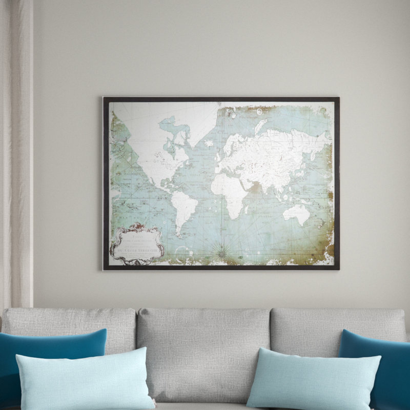 Mirrored World Map - Single Picture Frame Print