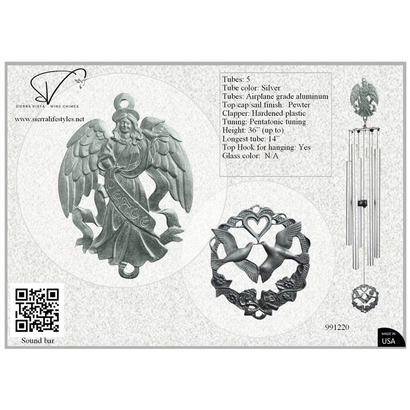 36 po Angel / Dove - Tube, Argent
