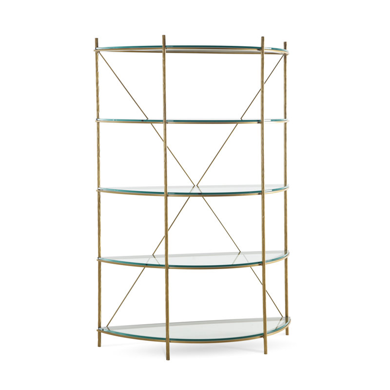Baldwin Etagere Bookcase, Saddle/Oil Rubbed Bronze
