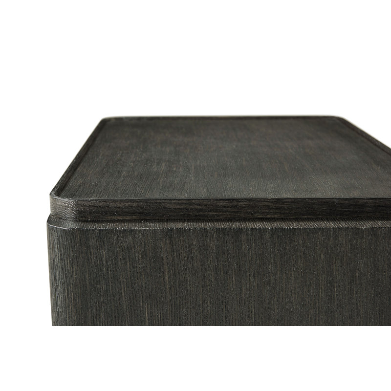 Repose 3 - Drawer Solid Wood Nightstand, Charcoal Oak