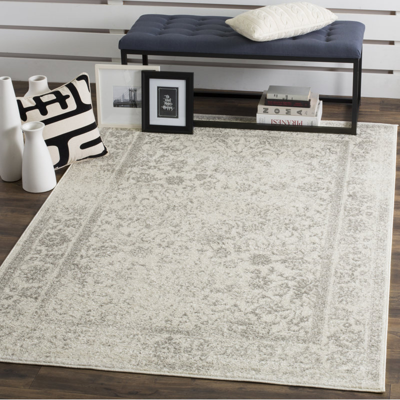 Stromsburg Floral Area Rug, Rectangle 155 x 229 cm, Ivory