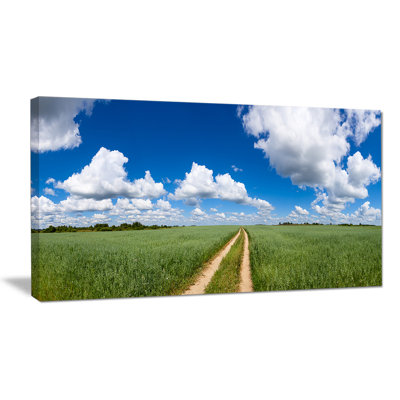 «Path in Bright Summer Panorama», reproduction de photo sur toile tendue