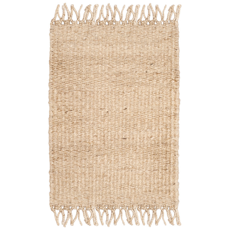 Fitzwater Natural Fiber Hand Woven Jute Solid Color Rug, Square 4'