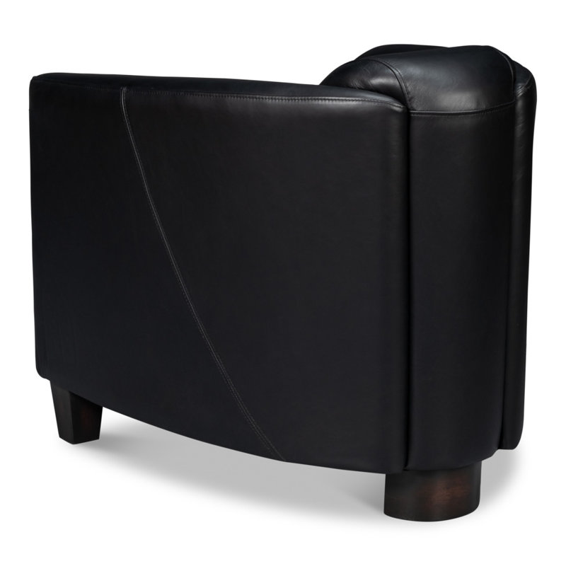 Mandy Armchair, Black Genuine Leather