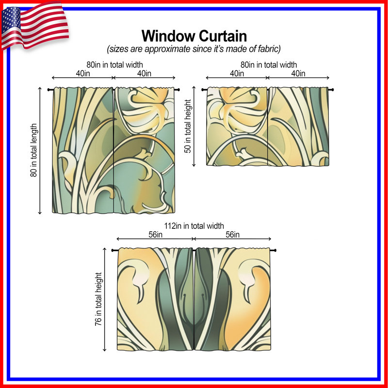Motif de rideaux de fenêtre à motif floral transparent et obscurcissant - 2 panneaux, 20 po x 80 po - 2 panneaux, Transparent