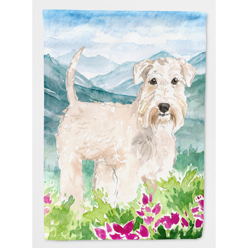 Yorkshire terrier yorkie à 2 côtés en polyester 15 x 11,5 po mountain fleurs drapeau de jardin, Bléen (bleu/brun/vert)