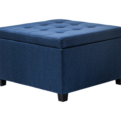 Blue Storage From . Design For Entryways. Soft Cushioning, Large Volume, Stable Hinge Assembly Fabric - Blue. Vintage-Style Living Rooms. Upholstery, Ample Space, Secure Construction