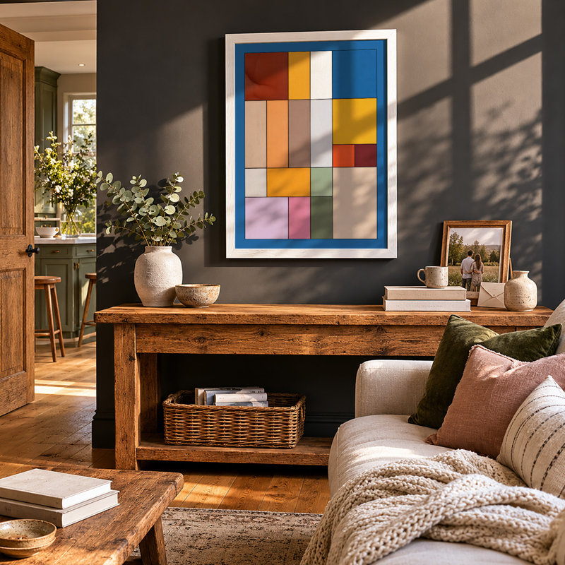 Colour Fields Geometric - Print, A2 - 59.4 x 42.0 cm, White