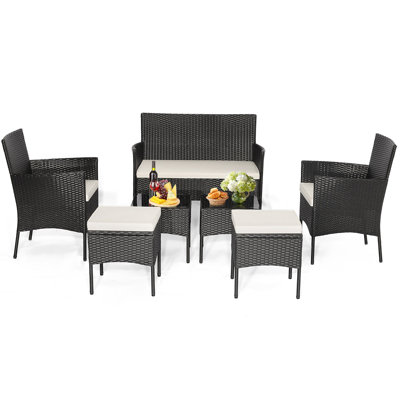 Gymax 7 Piece Rattan Sofa Seating Group with Cushions -  GYM11077