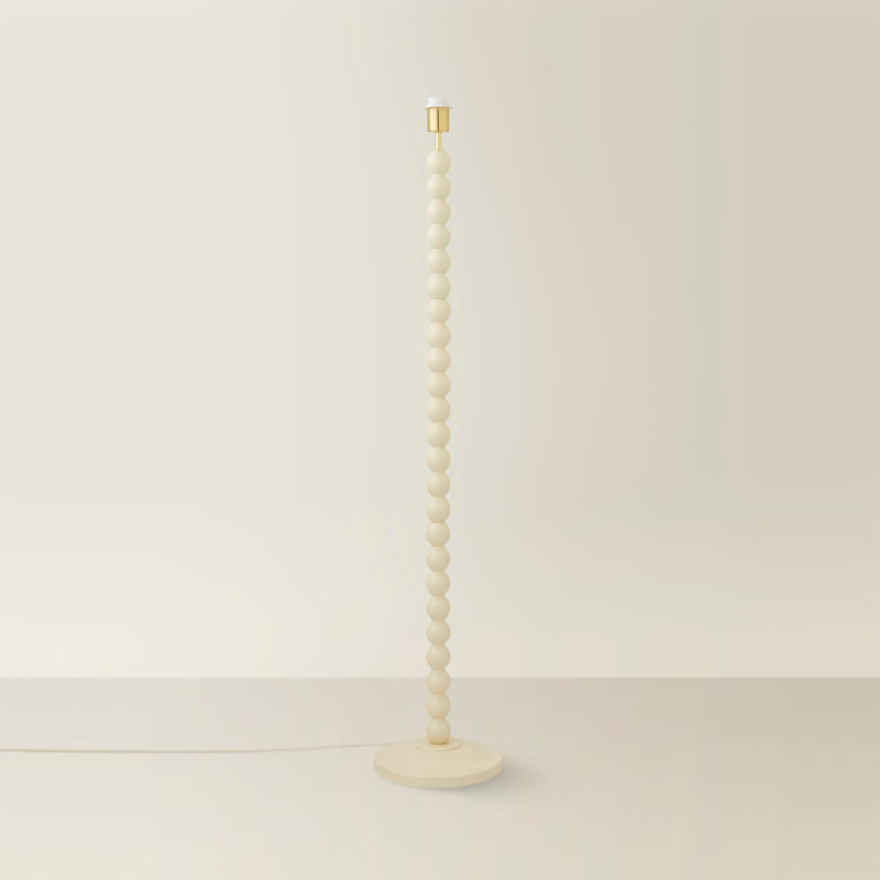 Helgomar 130cm Matte Traditional Floor Lamp, Cream