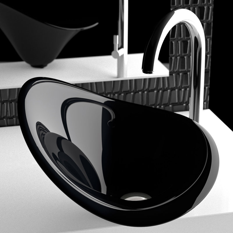 Calla Lilly 18.1'' L Bathroom Sink, Black